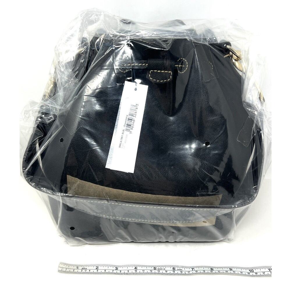 Dooney & Bourke Sorrento Drawstring Shoulder Bag BLACK Leather NWT $328 Bucket - Picture 6 of 16